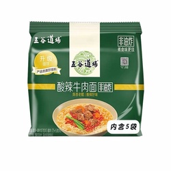 五谷道场 麦香酸辣牛肉面 五连包 107g*5