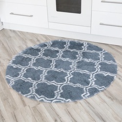 PUCHIKA 圆形地毯 蓝灰 直径120cm 单独发货 仅限德国DPD 不包邮 需单独下单