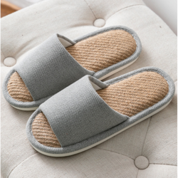 酱有好物 日式亚麻拖鞋 银色 40-41码