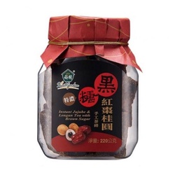 台湾原产 芗园 黑糖红枣桂圆茶 手工茶砖 220g 古法黑糖茶月子茶