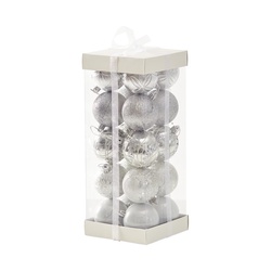 Weihnachtskugel Set Silber 20Stk
