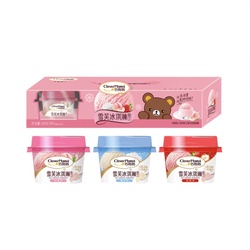 巧妈妈 mini冰淇淋布丁(混合口味)白桃味+草莓味+酸奶味 50g*3