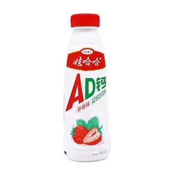 Wahaha AD Calcium Milk Strawberry Flavor Bottle 450ml