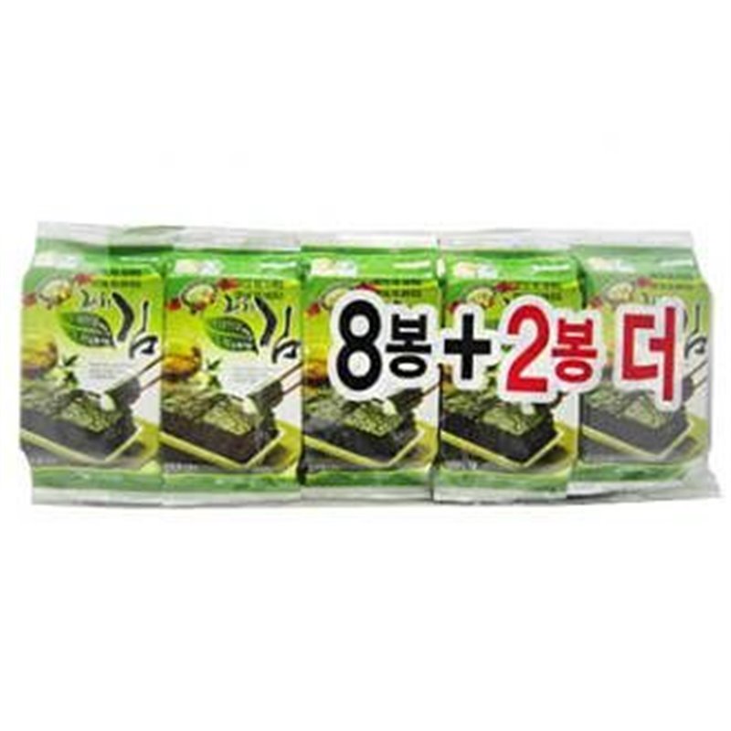 韩国原产 橄榄油香脆紫菜 买八送二 10包装 광천 올리브유 녹차 도시락김 8+2 50g