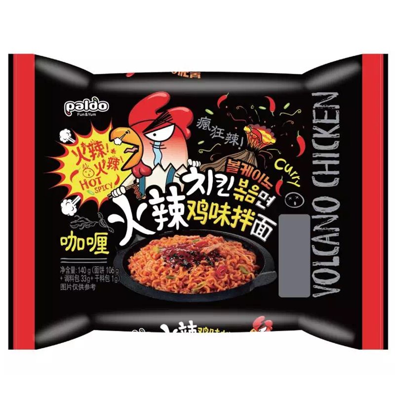 DJY打酱油4包装 韩国 PALDO 超辣火鸡面咖喱火辣鸡味拌面 140g*4