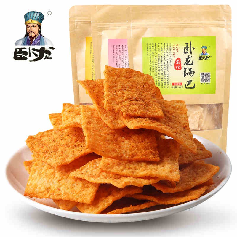 卧龙手工锅巴老襄阳200g 爆辣味零食小吃特产老灶二阳休闲零食品