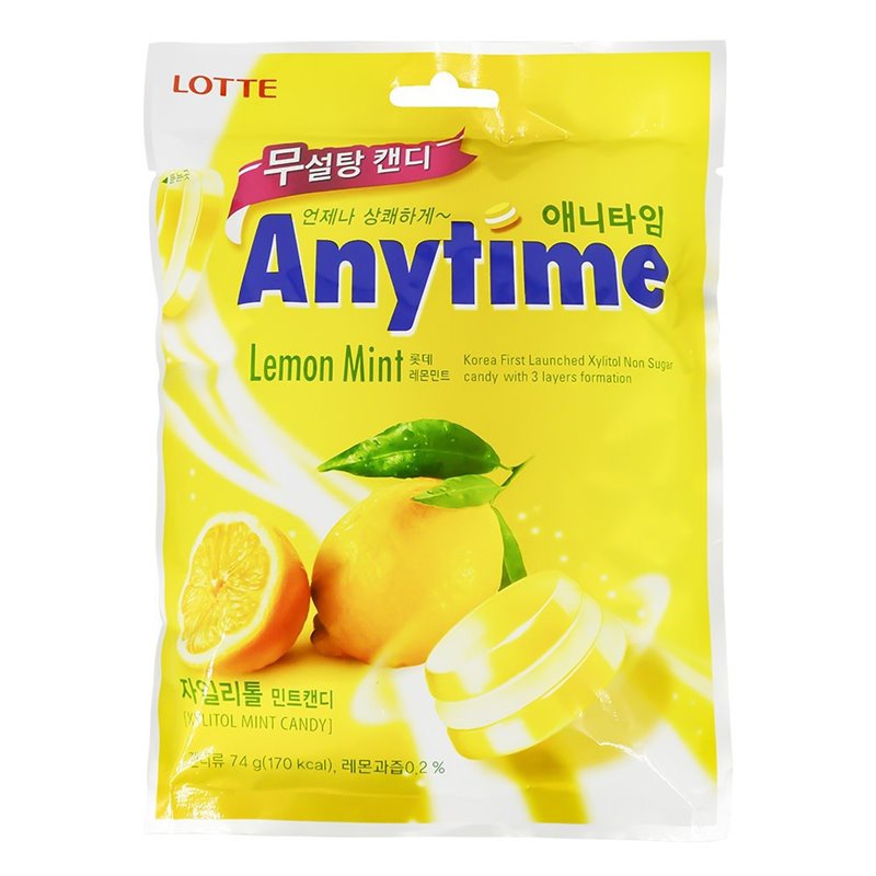 DJY打酱油Lotte 乐天 无糖薄荷糖 柠檬口味 60g