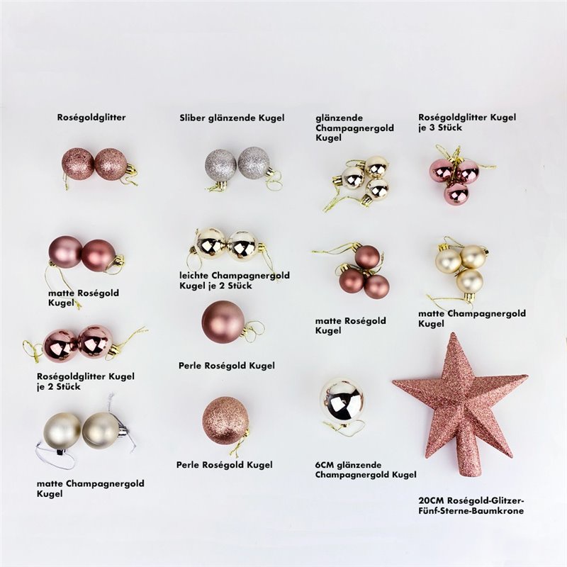 DJY打酱油PUCHIKA 圣诞彩球套盒 粉金版