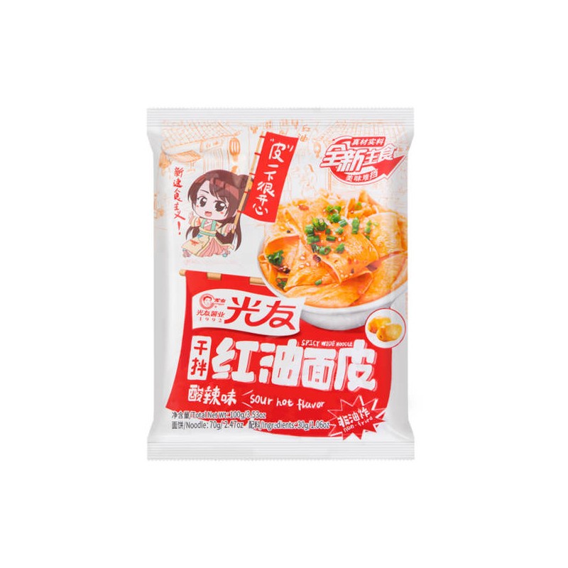 DJY打酱油光友 红油面皮酸辣味袋装 100g