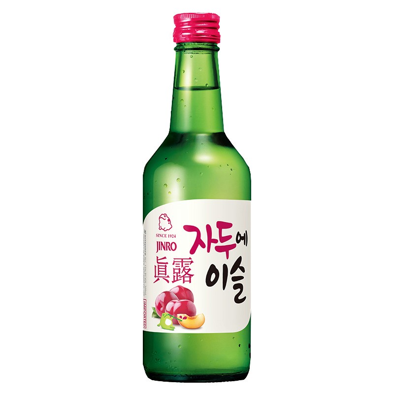 DJY打酱油韩国 JINRO 真露烧酒 蒸馏酒 李子味 13%vol 350ml