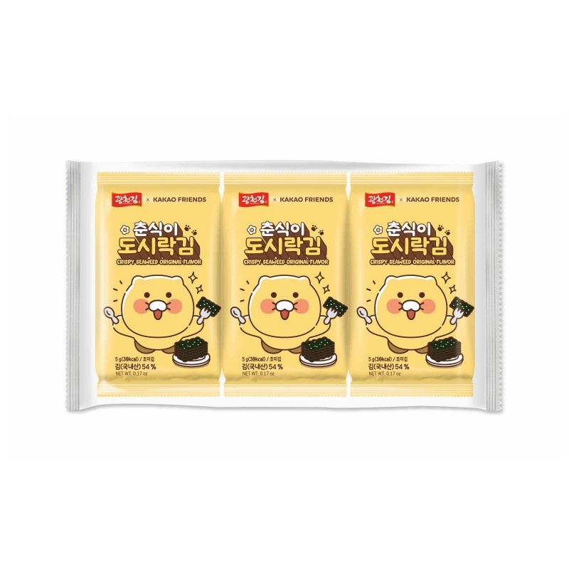 DJY打酱油广川x Kakao Friends 韩式即食海苔片 原味 5g*3