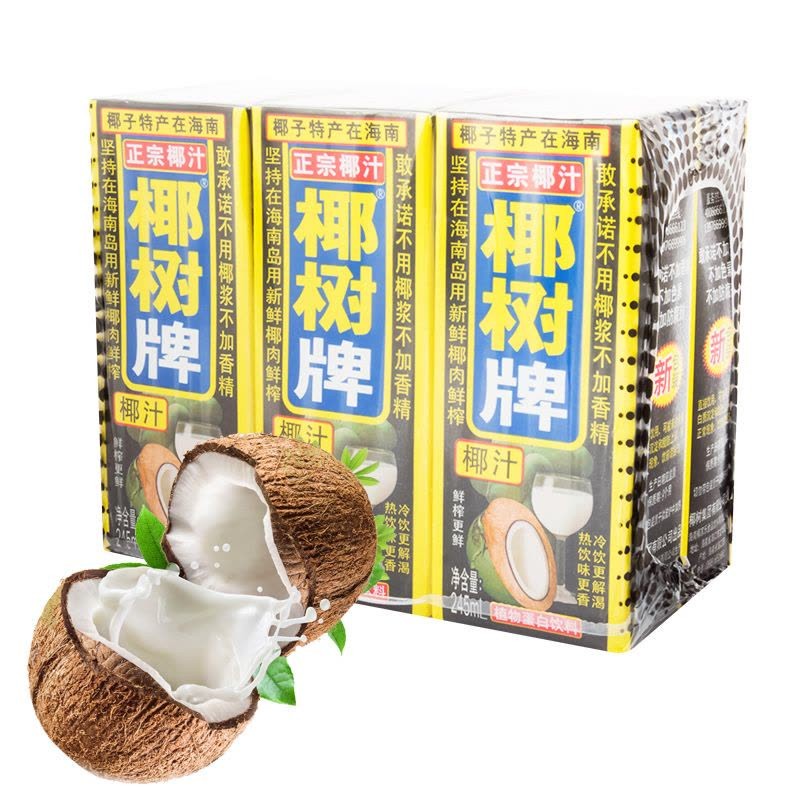 DJY打酱油椰树 天然椰汁 纸盒 245ml*6