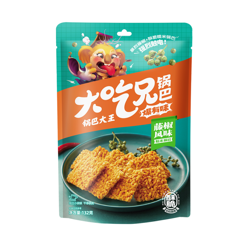 DJY打酱油大吃兄 爆有味锅巴 藤椒味 132g