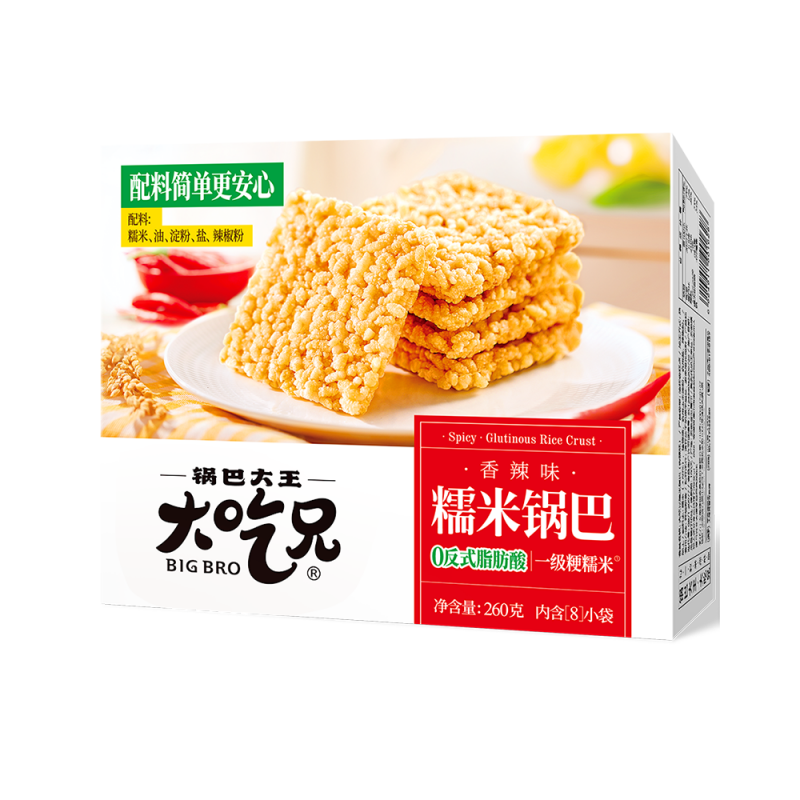 DJY打酱油大吃兄 糯米锅巴 香辣味 260g
