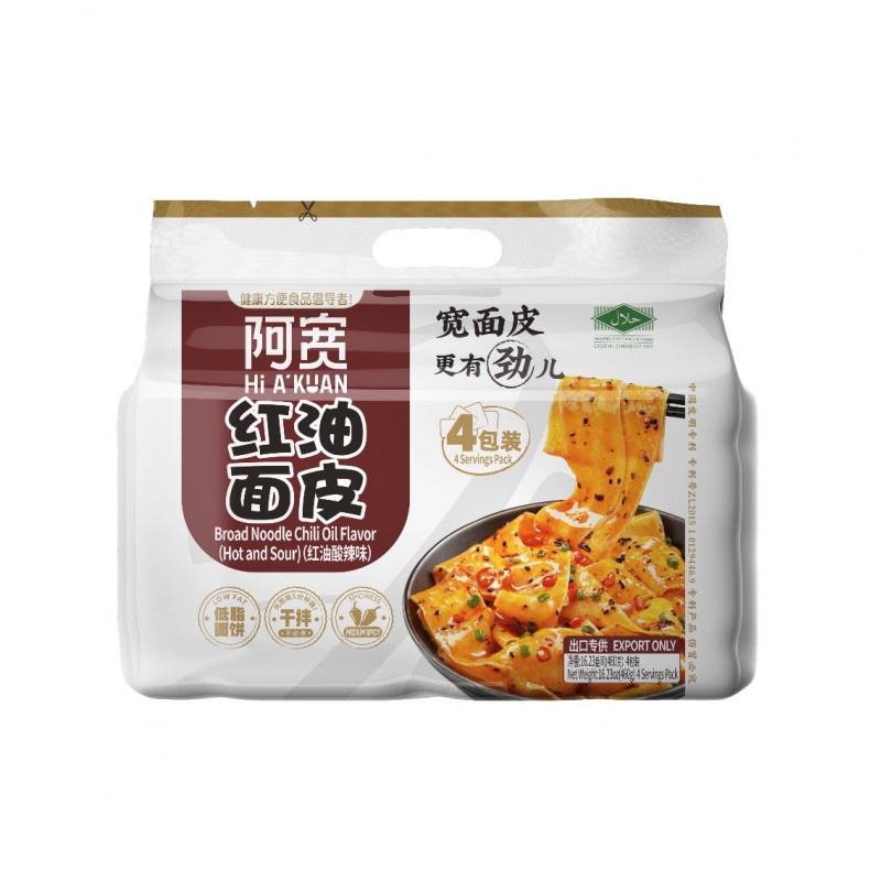 DJY打酱油白家阿宽 红油面皮 酸辣味 四连包 460g