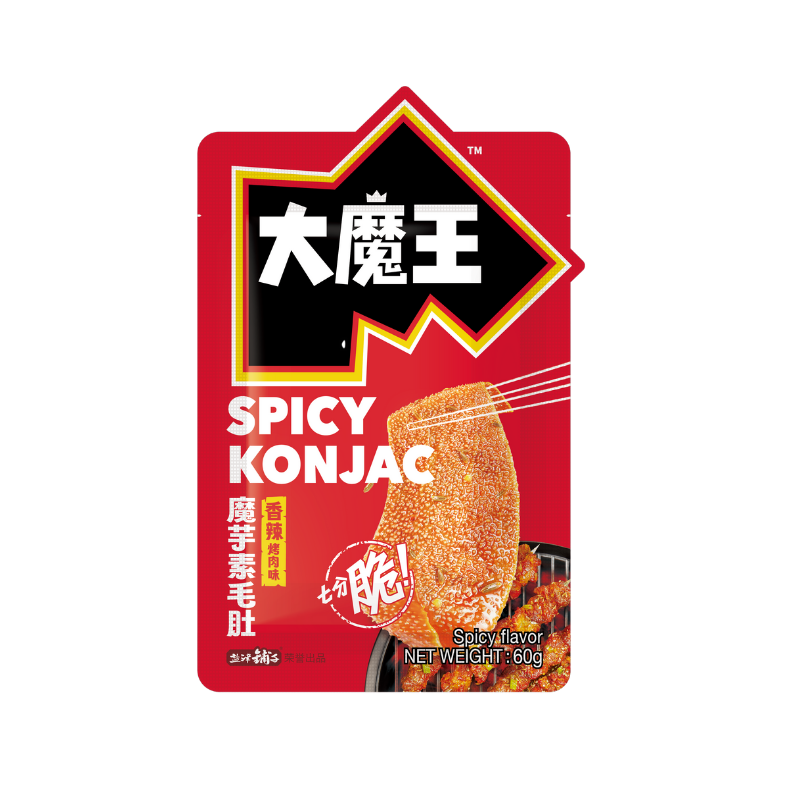 DJY打酱油盐津铺子 大魔王 魔芋素毛肚 香辣烧烤味 60g