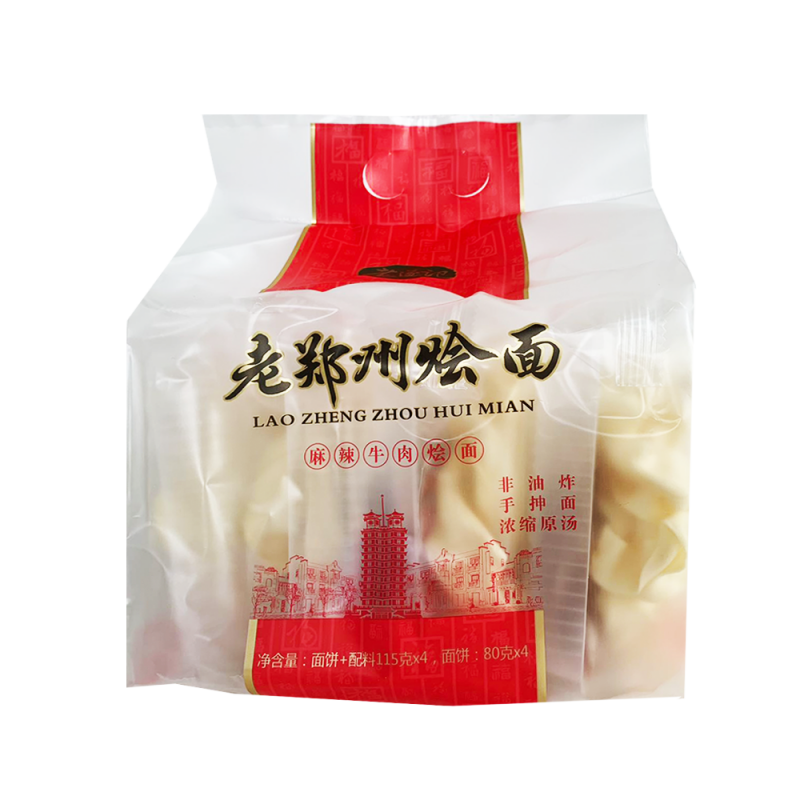 DJY打酱油老遂记 老郑州麻辣牛肉烩面四连包 115g*4