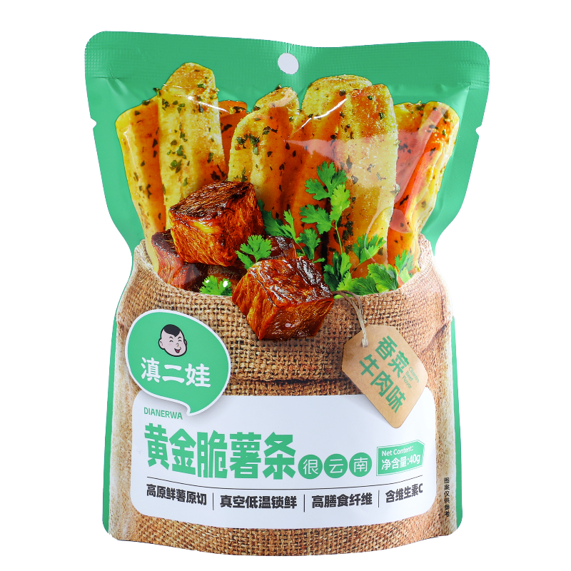 DJY打酱油滇二娃 黄金脆薯条(香菜牛肉味)40g