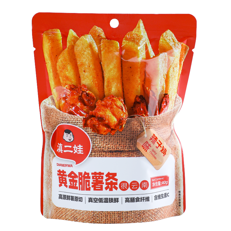 DJY打酱油滇二娃 黄金脆薯条(辣子鸡味) 40g
