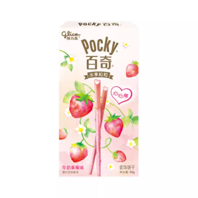 DJY打酱油格力高 粒粒百奇 牛奶草莓味 45g