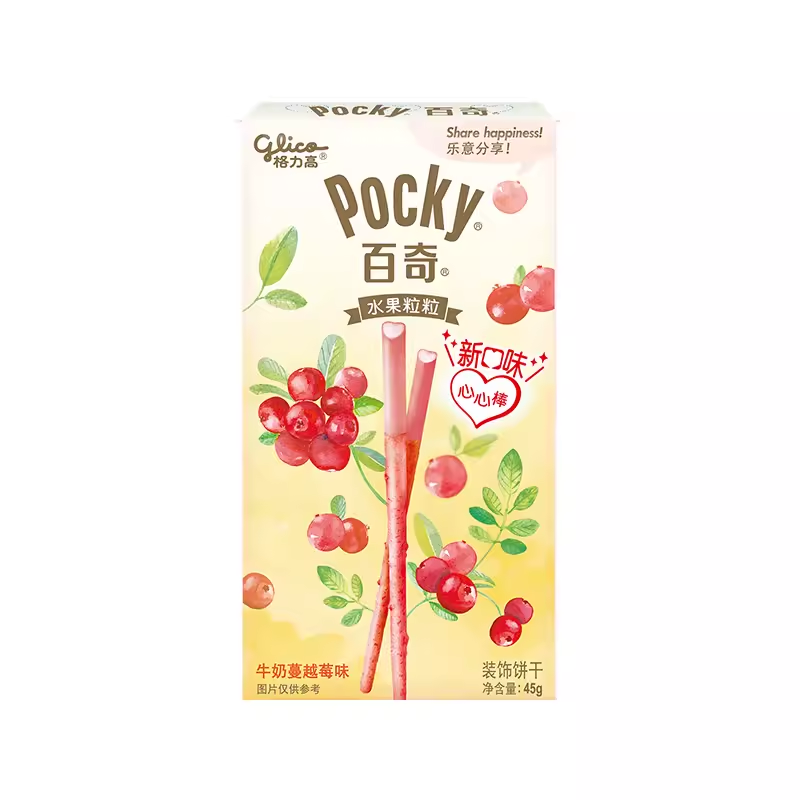 DJY打酱油格力高 粒粒百奇 牛奶蔓越莓味 45g