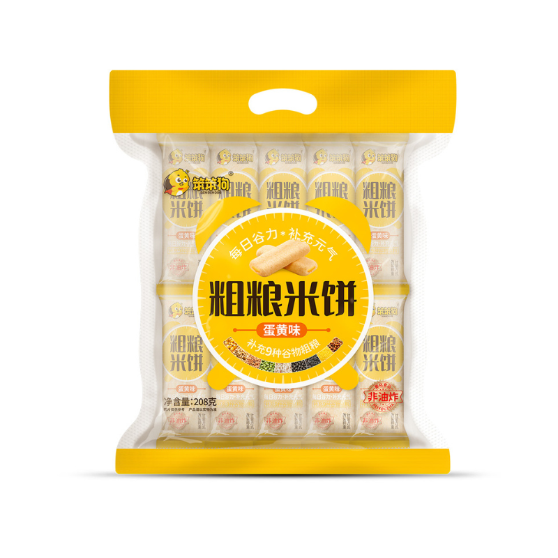 DJY打酱油笨笨狗 粗粮米饼蛋黄味 208g