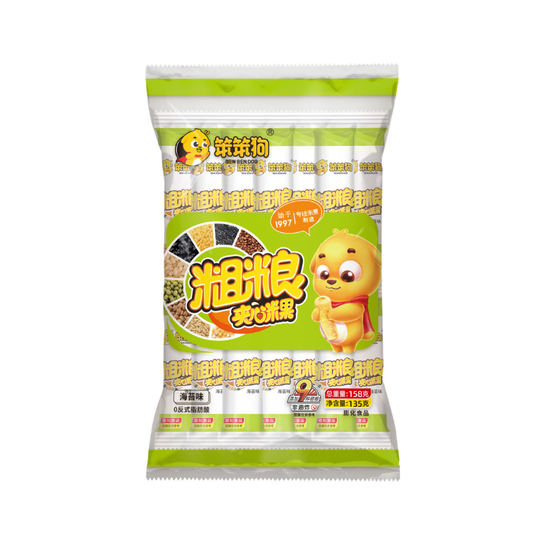 DJY打酱油笨笨狗 粗粮夹心米果海苔味 158g