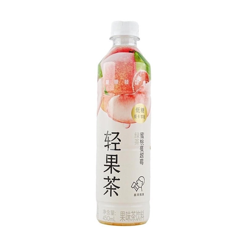 DJY打酱油喜茶 蜜桃蔓越莓绿茶果味茶饮料 轻果茶 450ml