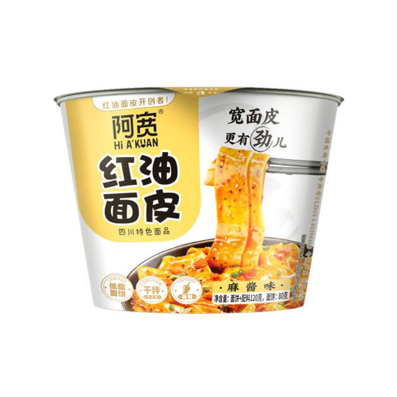 DJY打酱油白家阿宽 红油面皮 麻酱味 碗装 115g