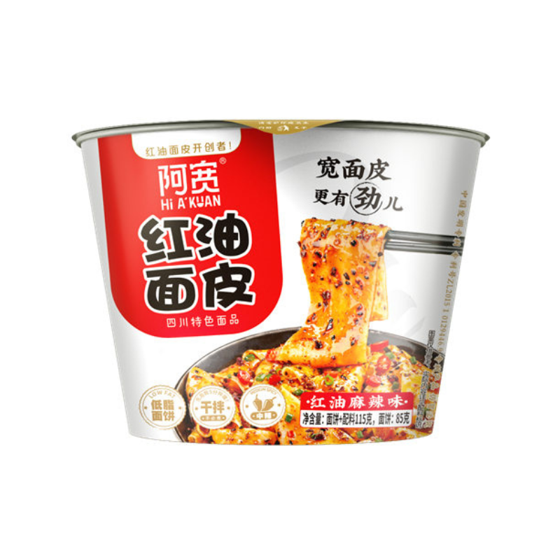 DJY打酱油白家阿宽 红油面皮 麻辣味碗装 115g