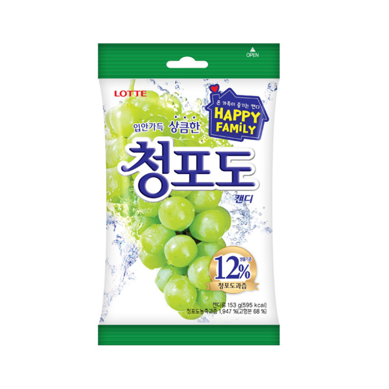 DJY打酱油韩国乐天Lotte 青葡萄味糖果 153g