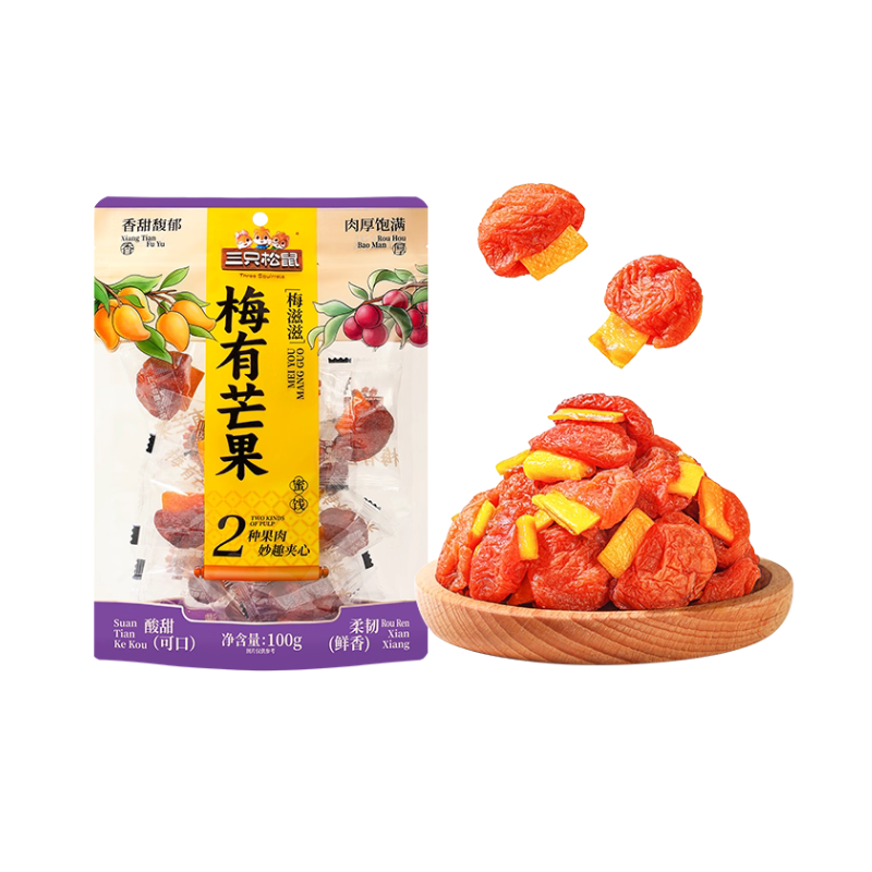 DJY打酱油三只松鼠 梅滋滋梅有芒果 100g