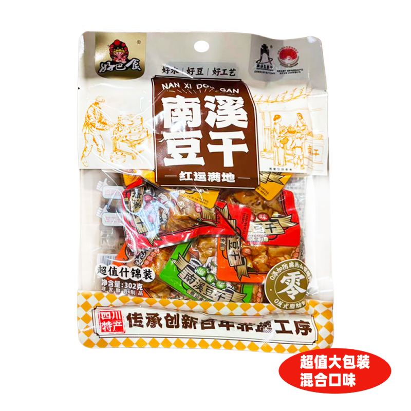 DJY打酱油好巴食 红运满地南溪豆干超值什锦装 302g