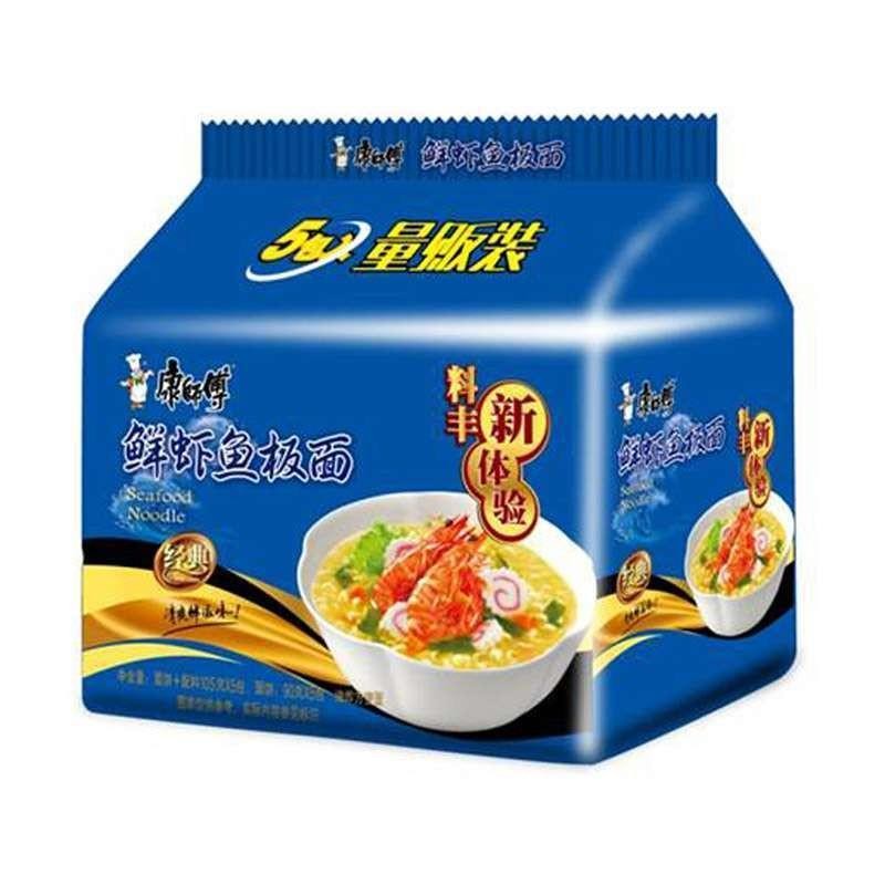 DJY打酱油康师傅 鲜虾鱼板面五连袋 98g*5