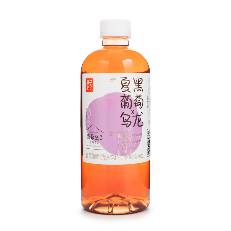 DJY打酱油果子熟了 夏黑葡萄乌龙茶饮料 487ml