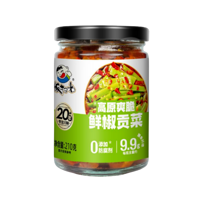 DJY打酱油饭扫光 鲜椒贡菜 210g