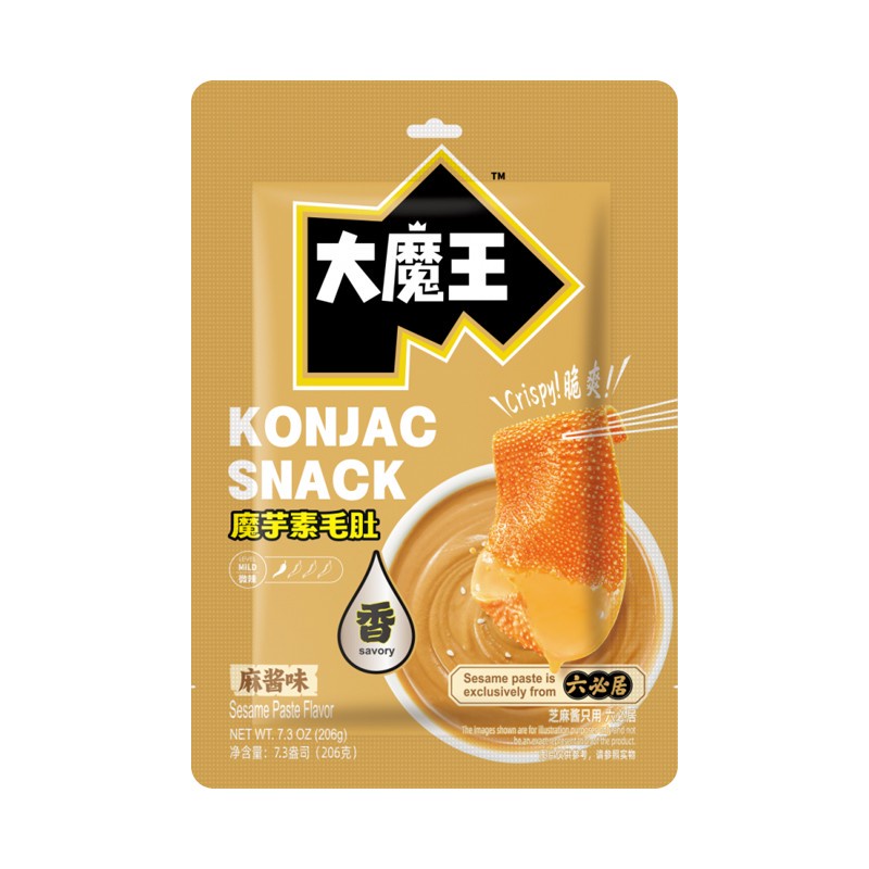 DJY打酱油盐津铺子 大魔王魔芋素毛肚 麻酱味 206g