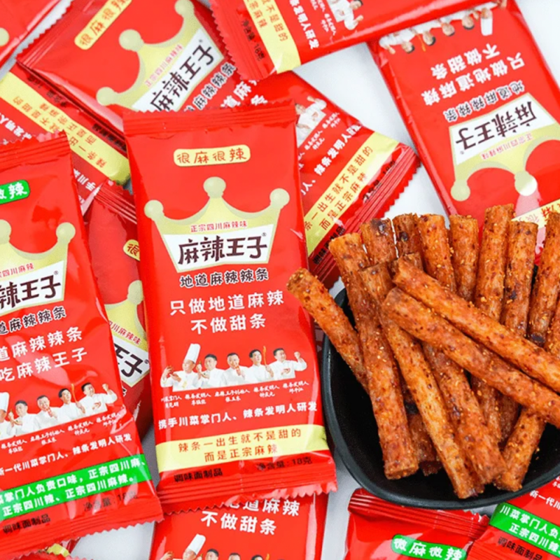 DJY打酱油4月5号到期 麻辣王子 辣条微麻微辣味 418g