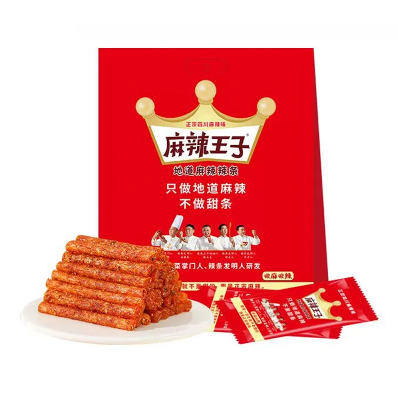 DJY打酱油4月5号到期 麻辣王子 辣条很麻很辣味 418g