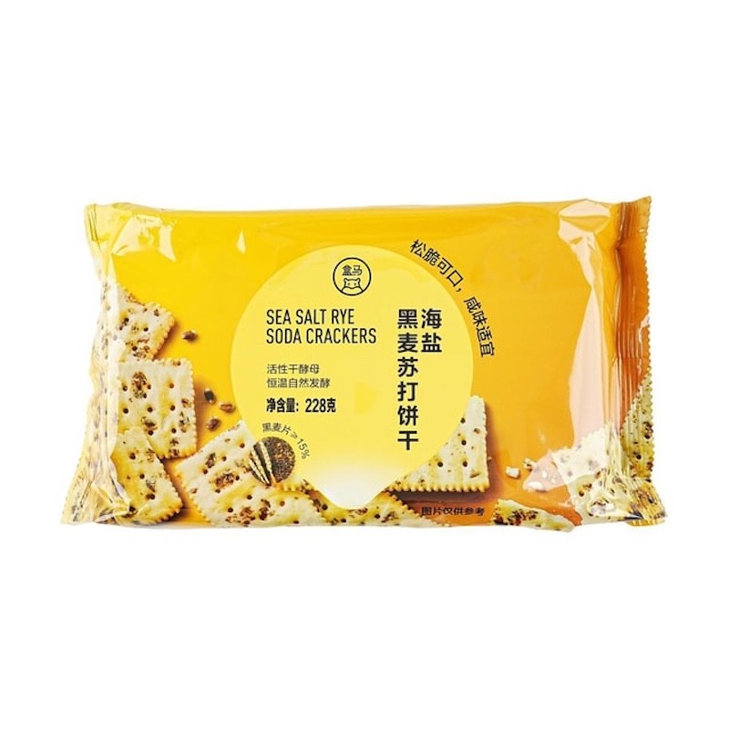 DJY打酱油盒马 海盐黑麦苏打饼干 228g
