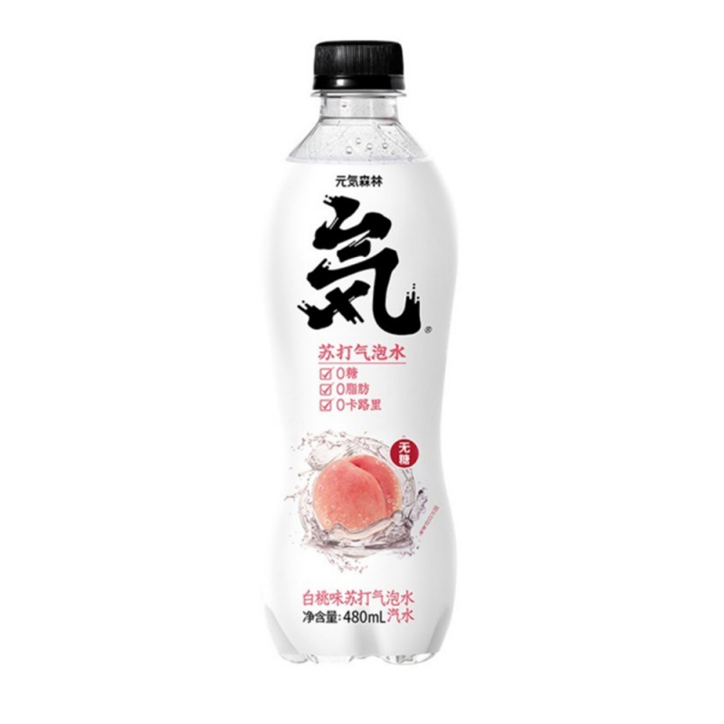 DJY打酱油元气森林 白桃味苏打气泡水 480ml