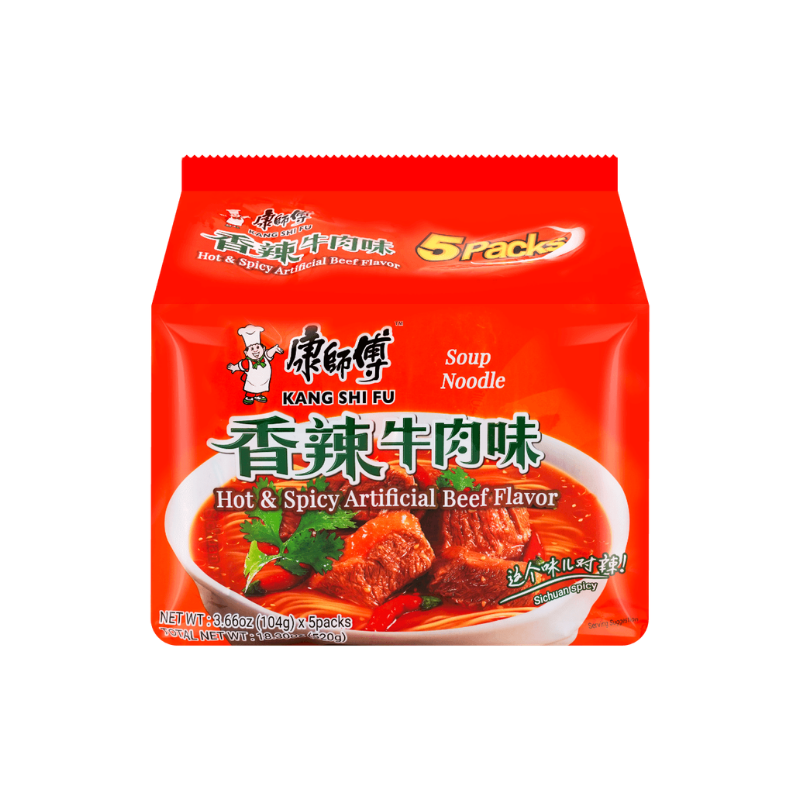 DJY打酱油康师傅 方便面 香辣牛肉味 104g*5
